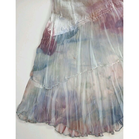 Komarov Dress Sz XL Charmeuse Pastel Floral Midi Slip Sleeveless Slip-on NWT - Picture 9 of 16